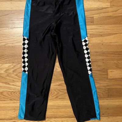 Vintage 80s Rainbeau Bodywear Shiny Black Spandex Workout Exercise Leggings