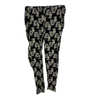 Torrid Womens Skull Floral Print Leggings Size 2X Black & Beige