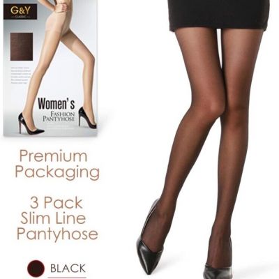 G&Y 2 Pairs Women's Sheer Tights - 20D Control Top Pantyhose with Reinforced Toe