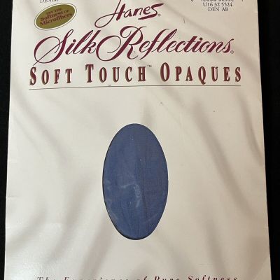 Vtg Hanes Silk Reflections Soft Touch Opaques Control Top Tights Size AB Denim