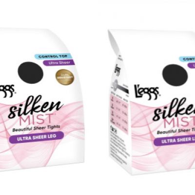2 -Leggs Silken Mist Beautiful Sheer Tights Silky Sheer Leg Q+ Black Mist 98067