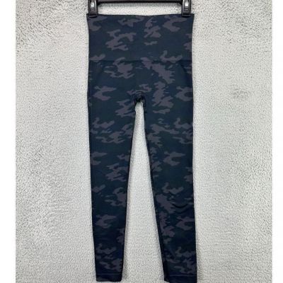 Spanx Leggings Womens Medium Black Camouflage Camo Activewear Workout Stretch