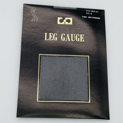 Leg Gauge Thigh High Stockings Nylon Black with Gold Flecks Size S 90-115lbs