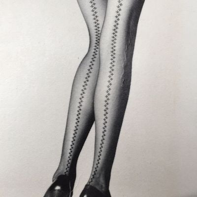 NOS Vtg Givenchy White Pantyhose Petit Point Backseam Size C French Ultra Sheer