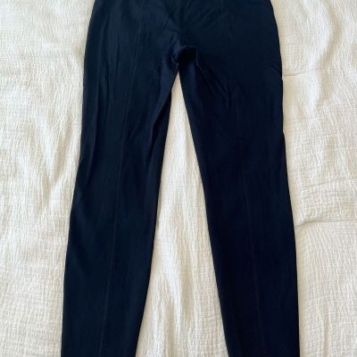 SOMA STYLE ESSENTIALS BLACK SMOOTHING FAUX LEATHER PONTE LEGGING PANTS sz S
