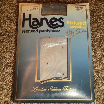 Hanes limited edition textured pantyhose, color indigo, size: B