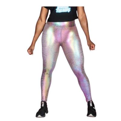 Grrrl Rainbow Galactic Wild Side Leggings Martina Fit NWT Workout Activewear 2X