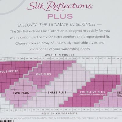 Hanes Silk Reflections Sheer Control Top Enhanced Toe Pantyhose Plus Petit