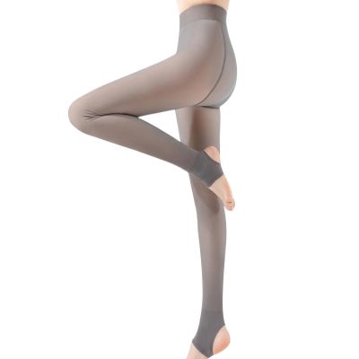 Women's Winter Yoga Pants Lambswool Lined Bottom Pants Winter Warm Socks Slim Fi