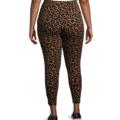 Terra & Sky Legging Women’s Size 2X Brown Leopard High Rise Stretch Pants