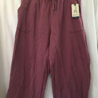 Terra & Sky Women's Plus Size Pull-On Knit Capris, Pink/Purple Size 0X NEW