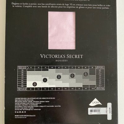 Victoria Secret Stockings Logo Crystal Thigh Highs Light Pink XS 20 Den