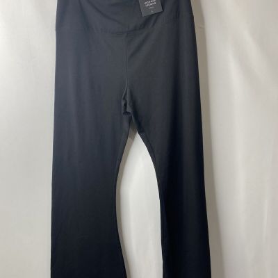 Vera Wang Womens Black Leggings Size Large Wide At Bottom Simple Exercise Wear