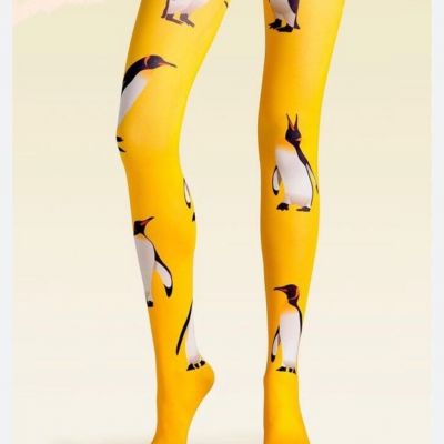yellow black penguin tights discontinued one size