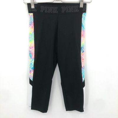 PINK by Victoria's Secret ultimate black cropped leggings workout gym active XS