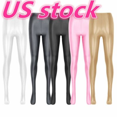 US Women Shiny Glossy Pantyhose Footed Tights Stockings Ultra Shimmery Pantyhose
