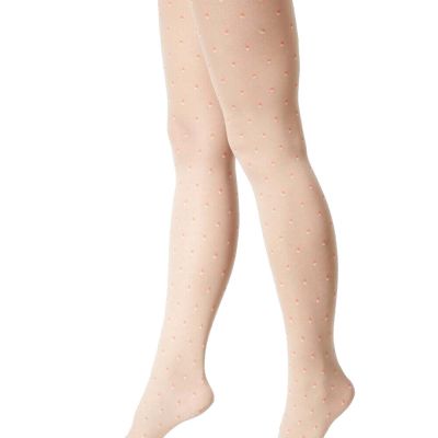 Hanes Womens  Tights Double Party dots Tall NUDE - Coral 4