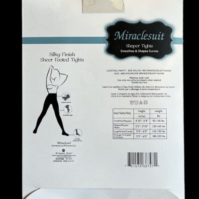 Miraclesuit Shaper Tights Nude Size Large Sheer Footed Tights Tummy Control
