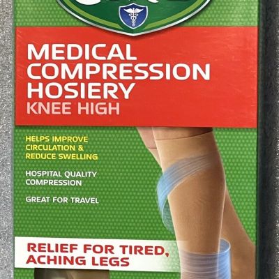 Curad Medical Compression Hosiery 15 - 20 mmHg Knee High Beige A 15”