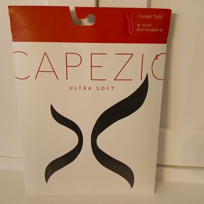 Girls Capezic Footed Tights Black Nylon-Spdx SZ: 8-12 / 3'10