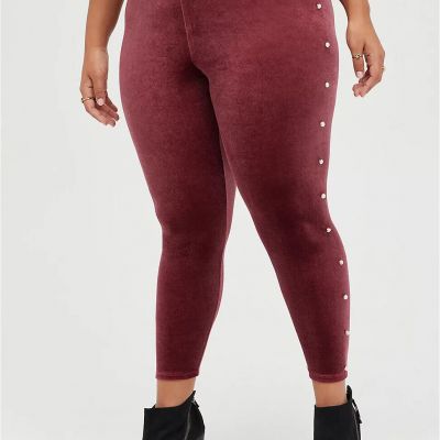 NWT Women's TORRID Burnt Red Velour Leggings Size 4X MSRP $45