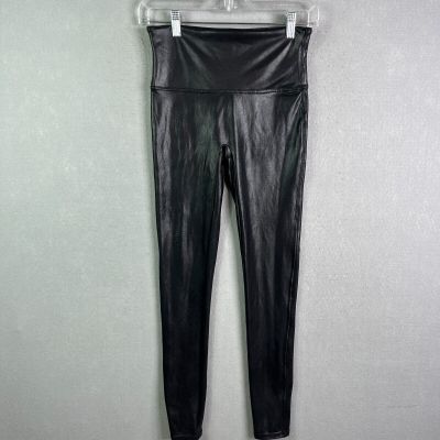 SPANX Leggings Pants Womens Black Faux Leather 2437 Medium