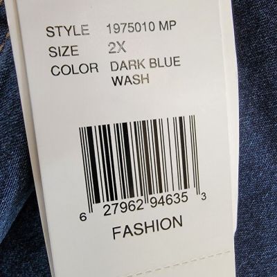 Black Tape Trendy Plus Size Knit Denim Leggings Women's 2X Dark Blue Pull On