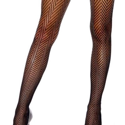 sexy ELEGANT MOMENTS zigzag CROCHET net FISHNET banded TOP thigh HIGHS stockings