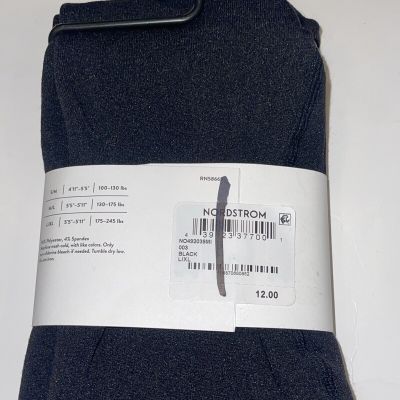 NWT NORDSTROM PLUSH FLEECE FOOTED TIGHTS BLACK SIZE L/XL