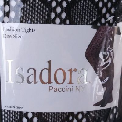 NEW Isadora Paccini NY Fashion Tights ONE SIZE Fishnet Nylon BLACK Snake Skin