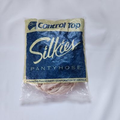 Silkies Control 729 Top Pantyhose NEW Medium Off-White With Support Legs