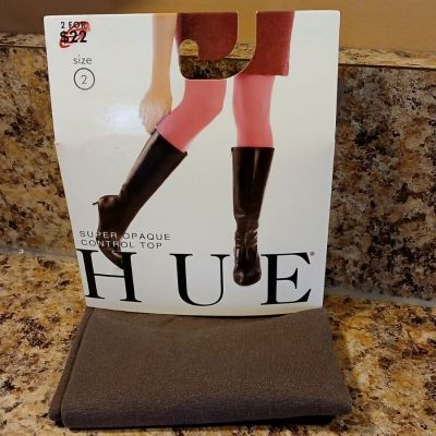 Hue Pantyhose Tights Control Top Opaque Shitake Brwn Nyln-Spdx 5'3
