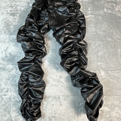 Fashion Nova Ruched Legging Womens Size 2X Black Ride Or Die Chick NWT