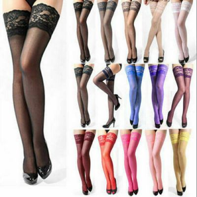 Fashion Lady Sexy Lace Top Stay Up Thigh-High Stockings Woman Pantyhose Sock US