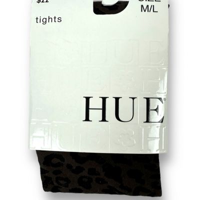 Hue Women's Size M/L Classic Tights Espresso Leopard Print With Control Top New