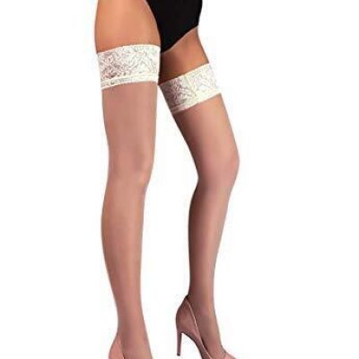 Mila Marutti Sheer Thigh High Stockings Lace Top Nylons Pantyhose for Women M...