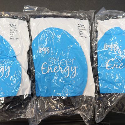 9-count L'eggs Sheer Energy Control Top Sheer Tight Pantyhose - Size B - Gray