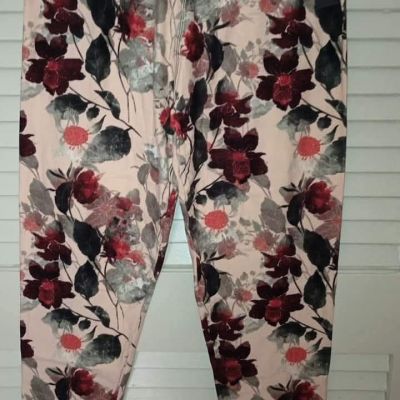 Womens Leggings Plus Size 14-22 Flowers & Roses