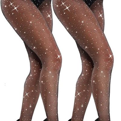 Sparkly Fishnets Stockings Jeweled High Waist Fishnet Tights  Women