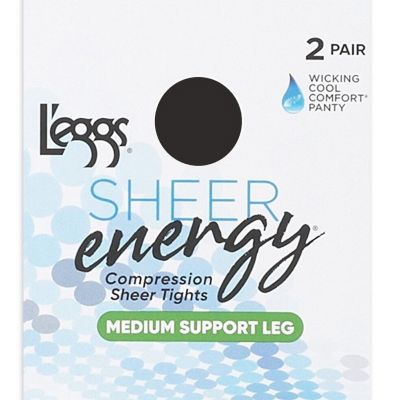 Leggs 2 Pair B OFF BLACK, Medium Support Leg, Control Top