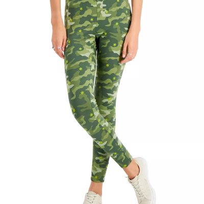 Style & Co Petite Womens Size PXL Camo Star Printed Leggings Mid Rise Green