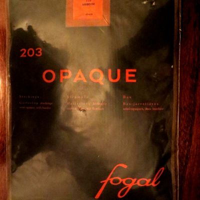 Fogal opaque stockings for garters brown medium made in Switzerland