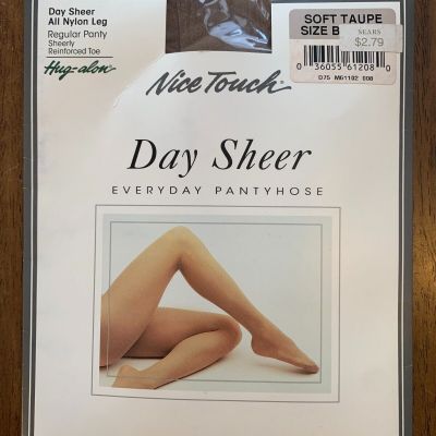 Vintage Nice Touch Day Sheer Everyday Pantyhose Nylons Soft Taupe Size B