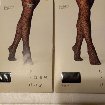 2 PAIRS!!! Womens A New Day Fashion Tights Black Size S/M see chart and pic