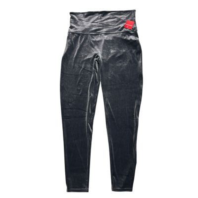 NEW Spanx Velvet Leggings Womens 2X Silver Chrome High Rise Waist Stretch $102