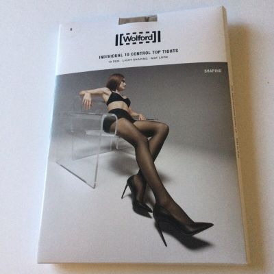WOLFORD INDIVIDUAL 10 CONTROL TOP TIGHTS IN GOBI SIZE SMALL NWT