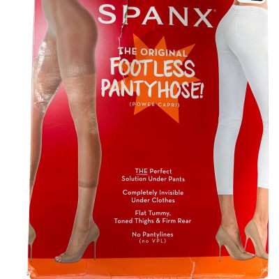 SPANX Footless Pantyhose The Original Power Capri Shapewear Black Women’s Size B