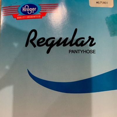 New Kroger Regular Pantyhose Off Black Size Q (see Blue Chart ,Rainforced Panty