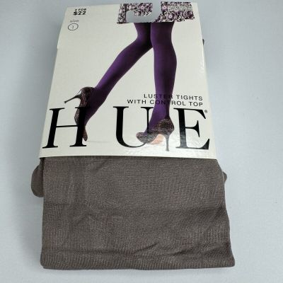 HUE Womens Control Top Tights Luster Stoneware Gray Size 1 New