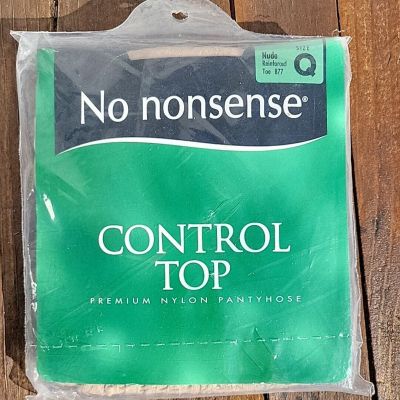 1990 No Nonsense Control Top Panty Hose Queen 1 Nude 877 Reinforced Toe New